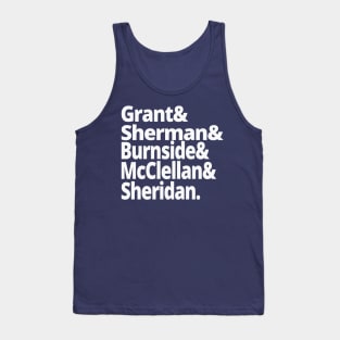 US Civil War History - Union Army Generals - Grant, Sherman, Burnside, McClellan, Sheridan - US Civil War History American History Tank Top